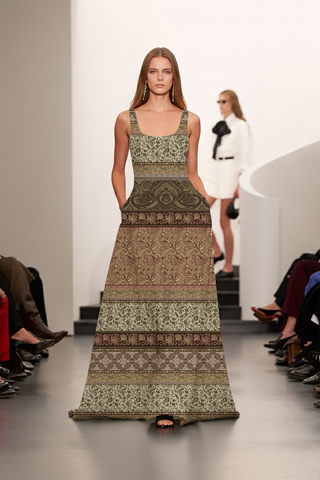Elegant Paisley Maxi Dress
