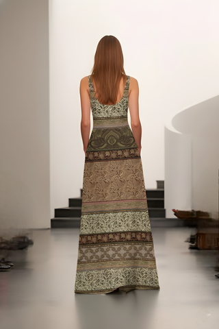 Elegant Paisley Maxi Dress