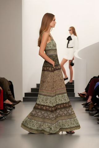Elegant Paisley Maxi Dress